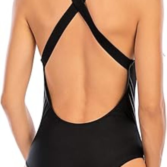 Womens One Piece Athletic Swimsuit Padded Crisscross Sports Training Raceback - Picture 6 of 7